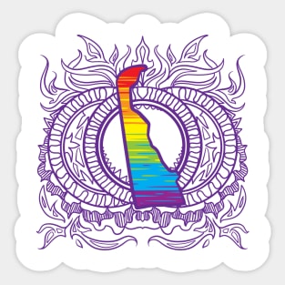 Delaware Mandala Pride Sticker